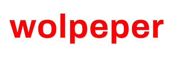 Het logo van wolpeper, rood, transparant.